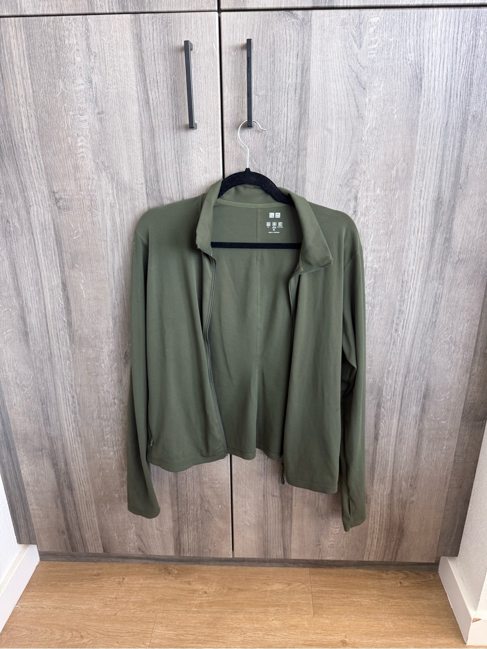Uniqlo Olive Utility Open-Front Jacket